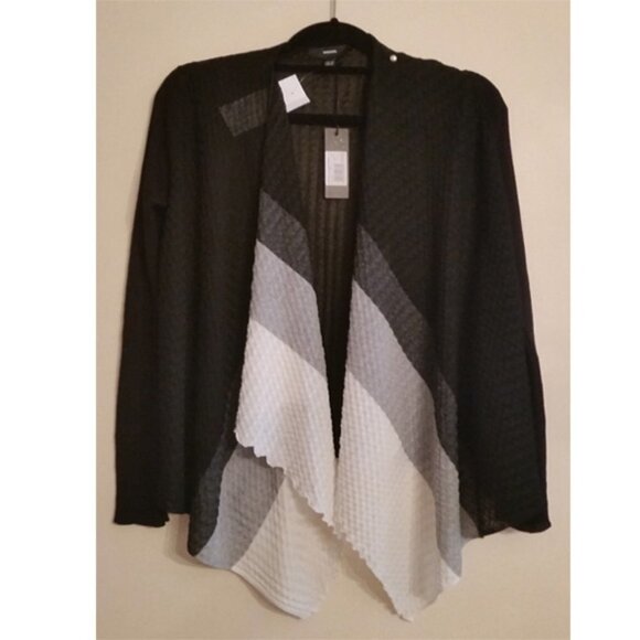 Designer Diesel waterfall open front cardigan sweater M/S colorblock. - Picture 2 of 6